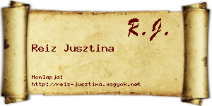 Reiz Jusztina névjegykártya